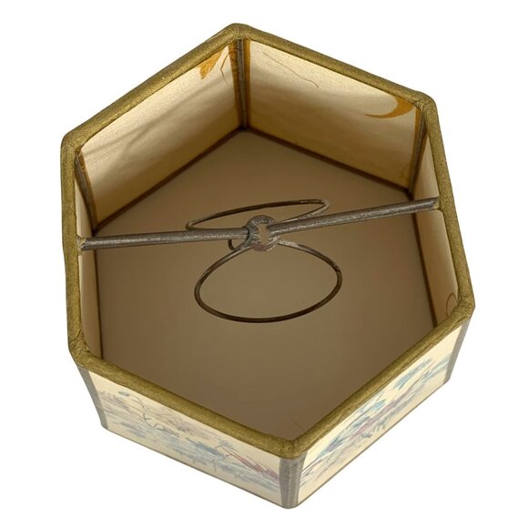 Vintage Hexagon Botanical Wildflower Canvas Clip-on Shade Lampshade - Picture 4 of 5